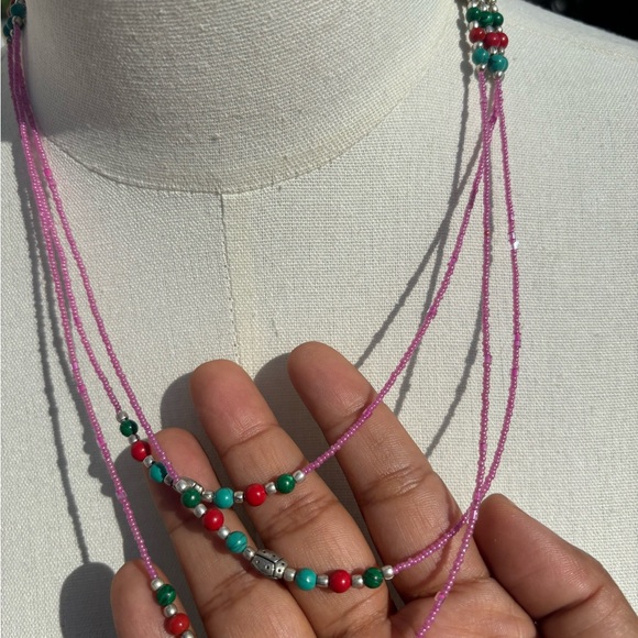 Multicolor Beaded Necklace - Picture 4 of 7